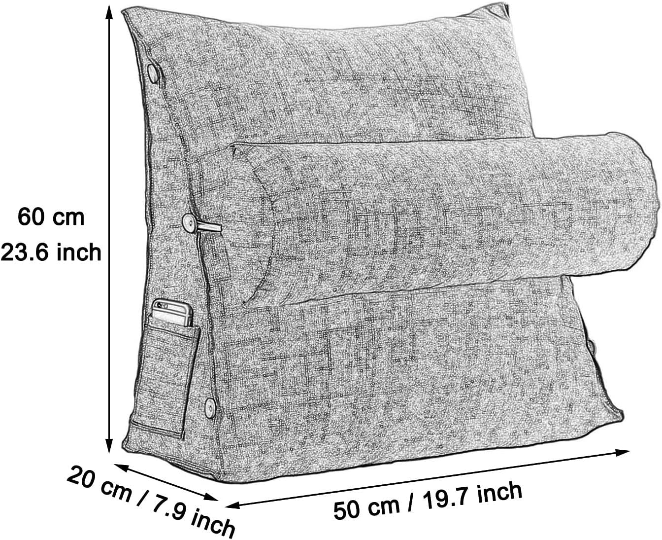 Back Wedge Pillow for Bed After Surgery Reading Pillow for Bed Back Support for Adults Wedge Cushion for Back Support Lumbar Pillows for Outside Patio Furniture