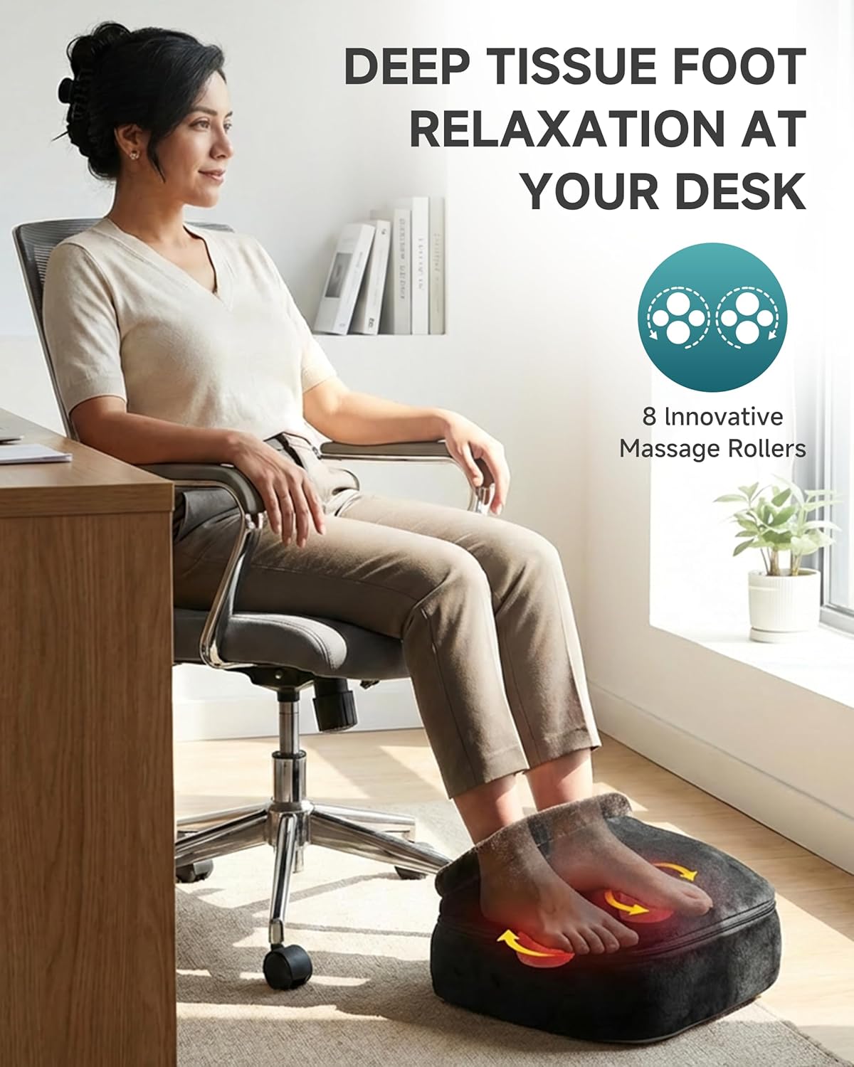 Snailax Foot Massager with Heat, Shiatsu Heated Kneading Foot Massager Machine, Electric Foot Massager, Gift for Her & Him, Home and Office Use