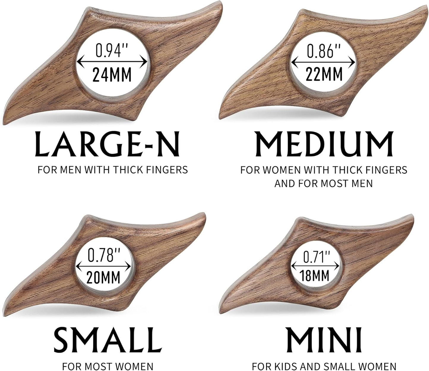 Walnut Book Page Holder, Smooth Finish Wood Book Holder for Reading, Ideal Book Reader Gifts & Reading Accessories,Book Worm Gifts for Women, Thumb Book Page Holder (Large-N)