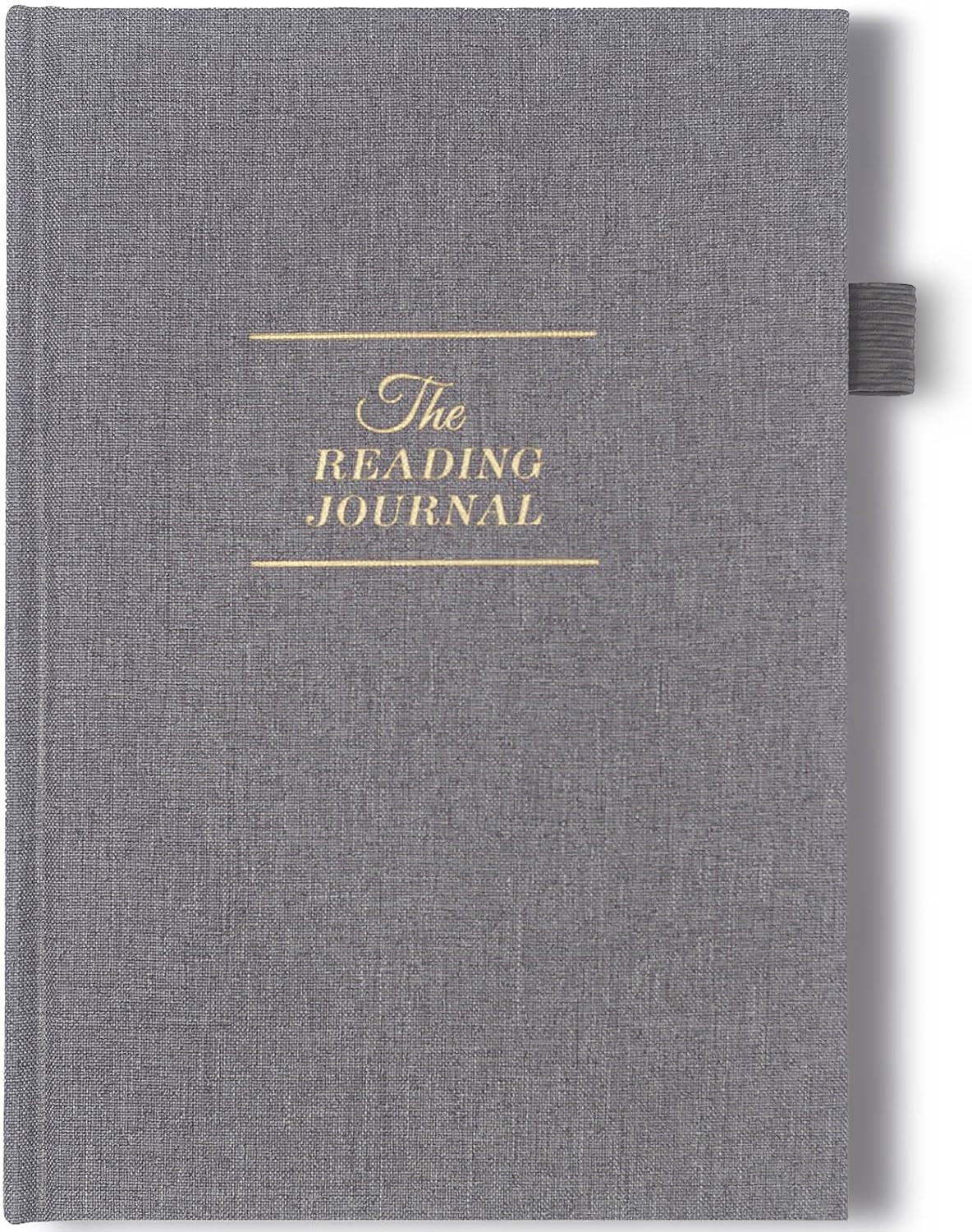 JXSELECT Elegant Reading Journal - 60 Book Reviews Logbook with Pen Holder & Back Pocket - Track Your Reading Progress - Ideal Gift for Book Lovers & Avid Readers (Grey)