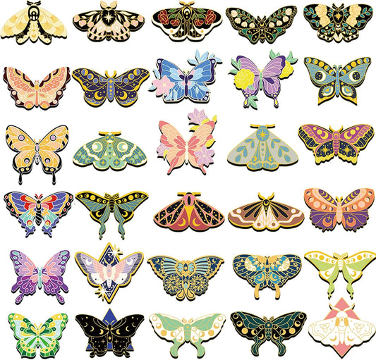 Ireer 60 Pcs Butterfly Magnetic Bookmarks Magnet Butterfly Shape Page Markers Cute Bookmarks Foldable Page Clip for Reading Office Gifts Supplies, 30 Styles