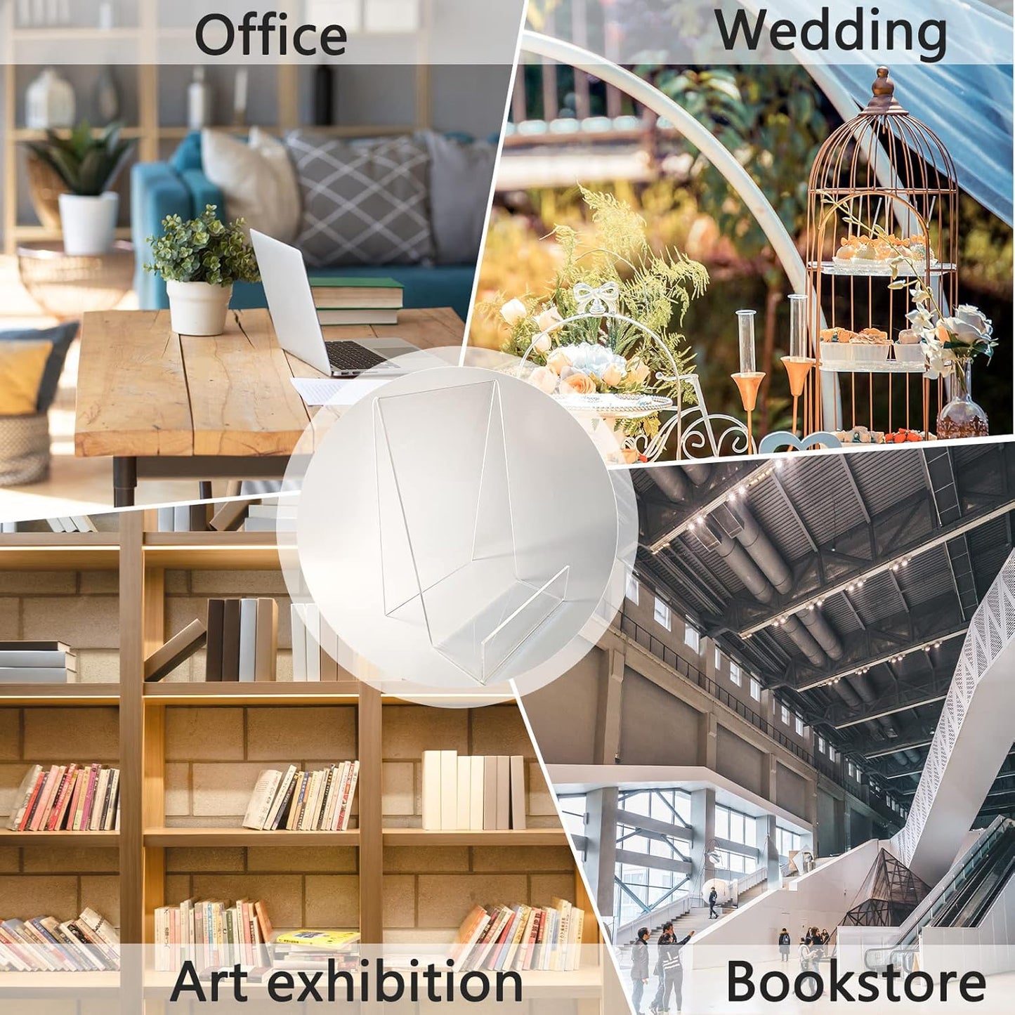 10PCS 4" x 3" Acrylic Book Display Stand Clear Easel with Ledge Tablet Holder for Displaying Books, Pictures, Notebooks, CDs, Artworks, etc (Small(10 Pack))