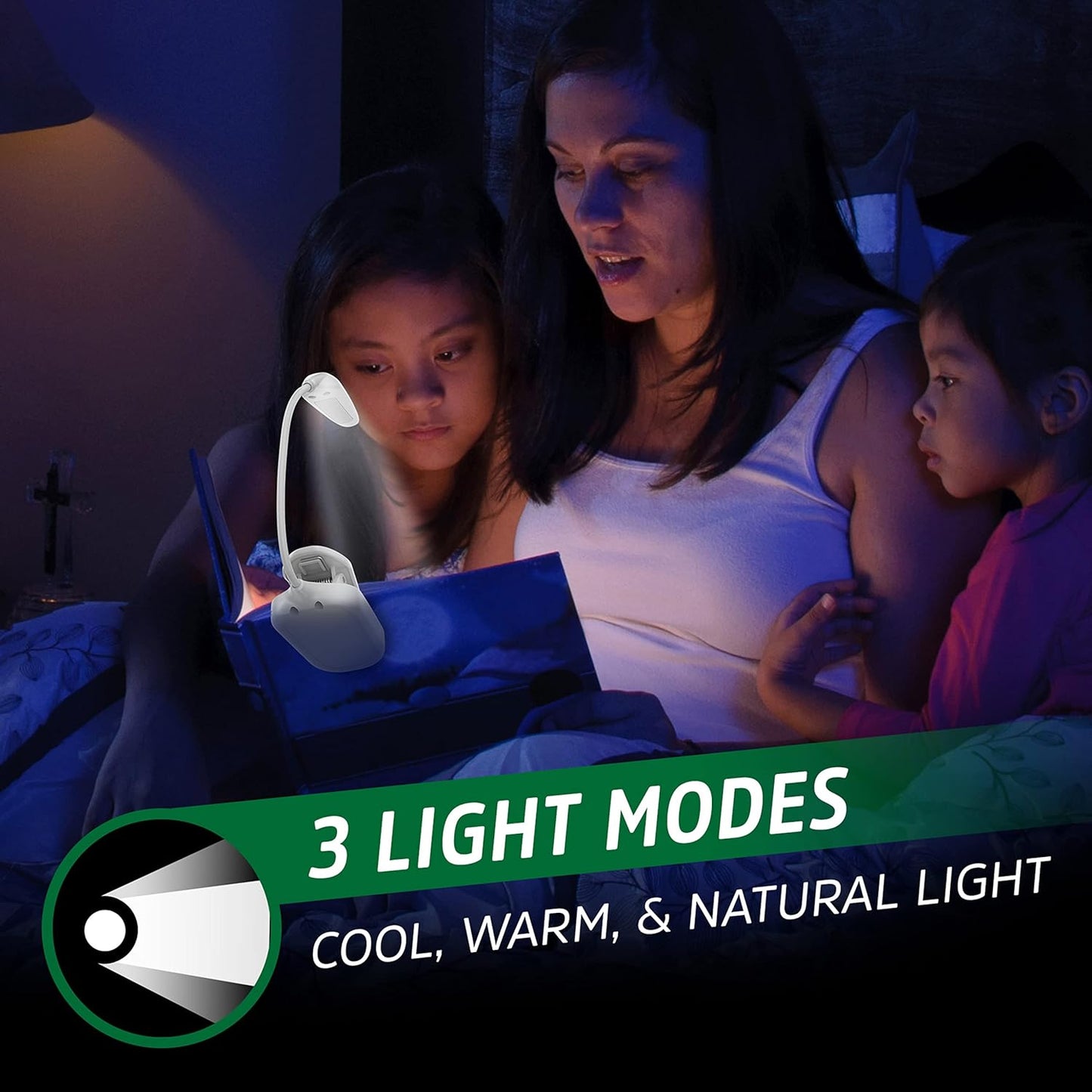 Energizer Rechargeable LED Book Light Flex, 3 Modes, Warm Light Clip On Reading Light with Flexible Neck for Reading in Bed, Book Reading Lamp (USB Included)