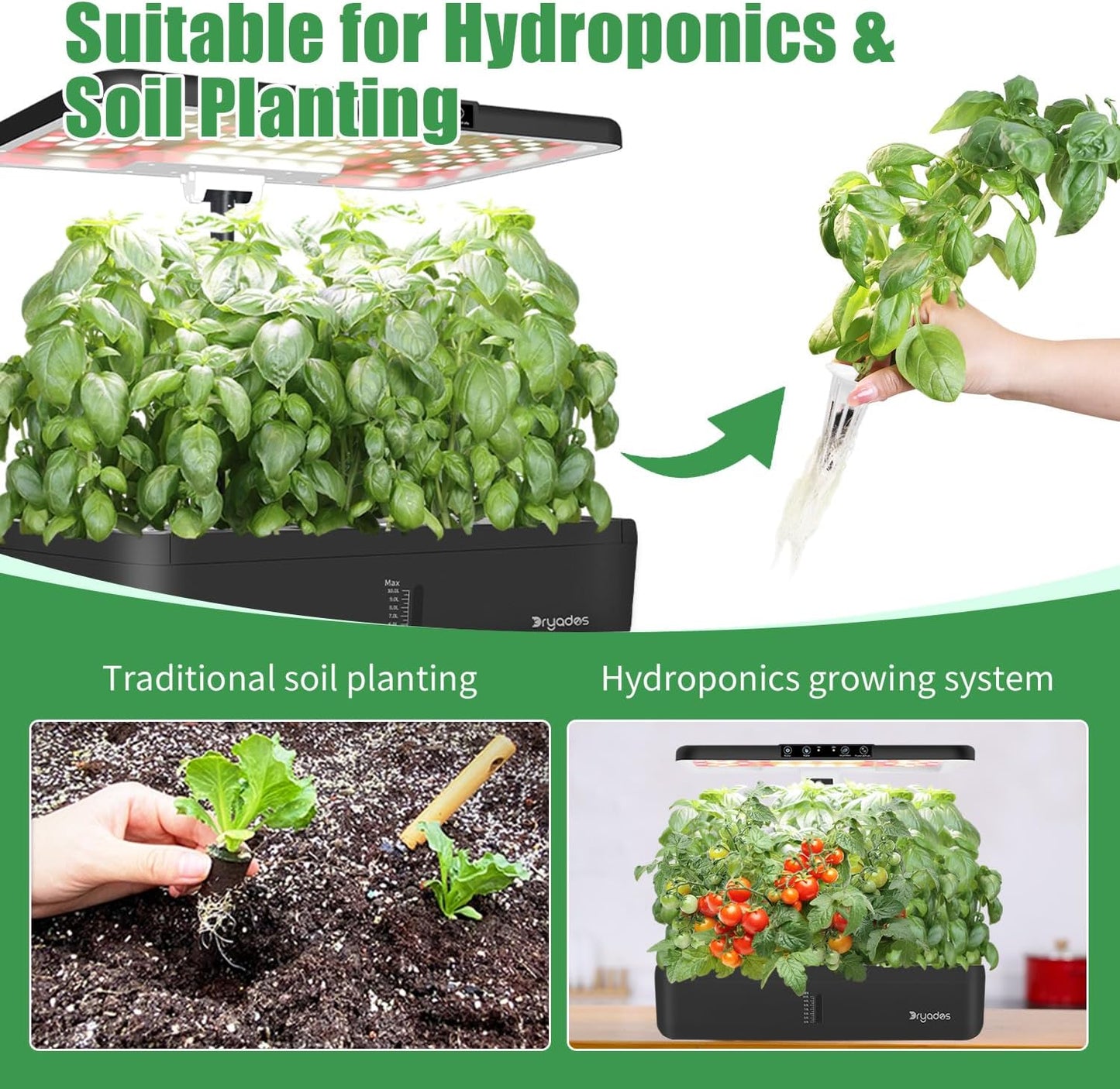 Seed Pod Kit Compatible with Aero Garden and All Brands - Grow Anything Kit for Indoor Garden Hydroponics Growing System with 24 Grow Sponges, 24 Pod Labels, 24 Plant Baskets Domes