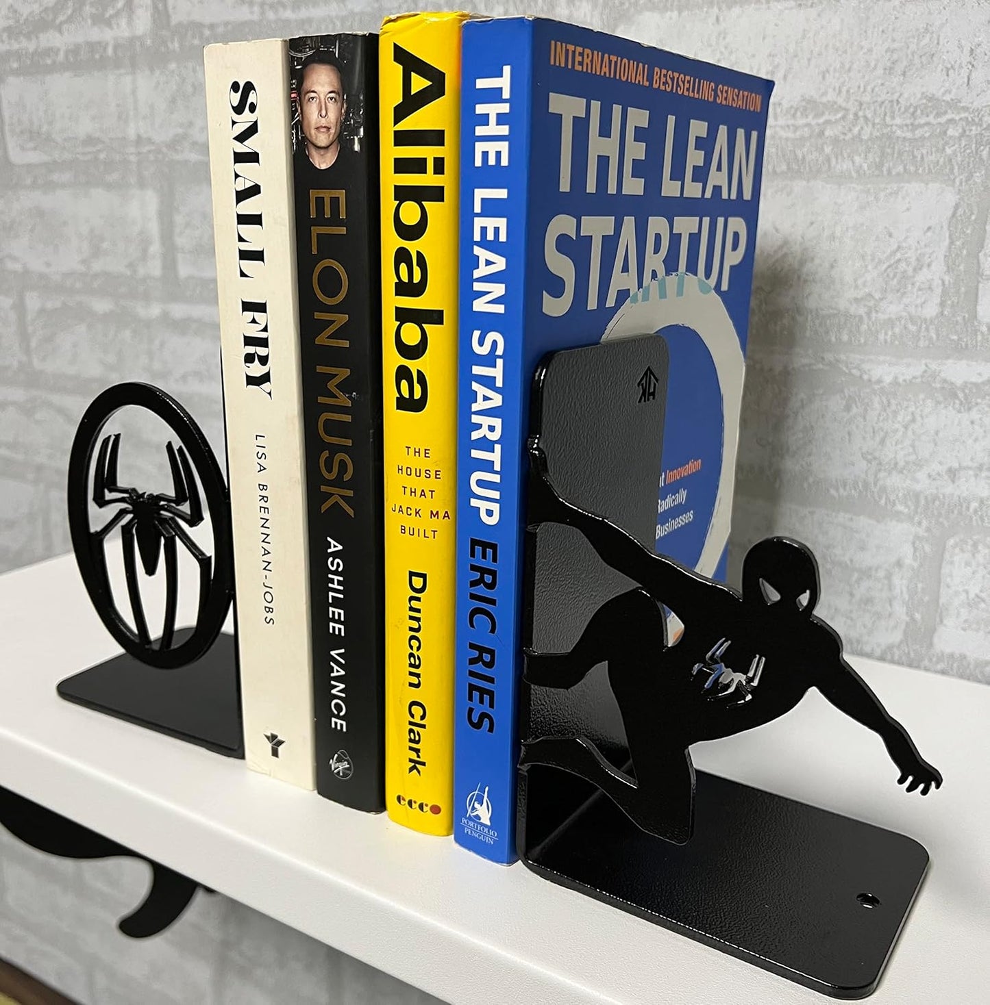 Superhero Decorative Metal Bookends,Metal Bookends, Non Skid Book Ends, Book Stopper for Home/Office Decor/Shelves, 7 X 5.5 X 4 inch per Piece