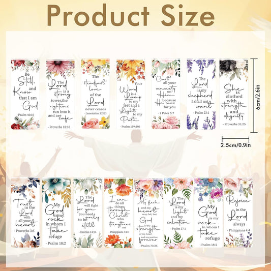 Bible Verse Floral Magnetic Bookmarks: 30 Pcs Christian Scripture Book Mark Clips, Inspirational Religious Gifts for Women, Faith-Based Reading Accessories for Bible Study School Office Supplies