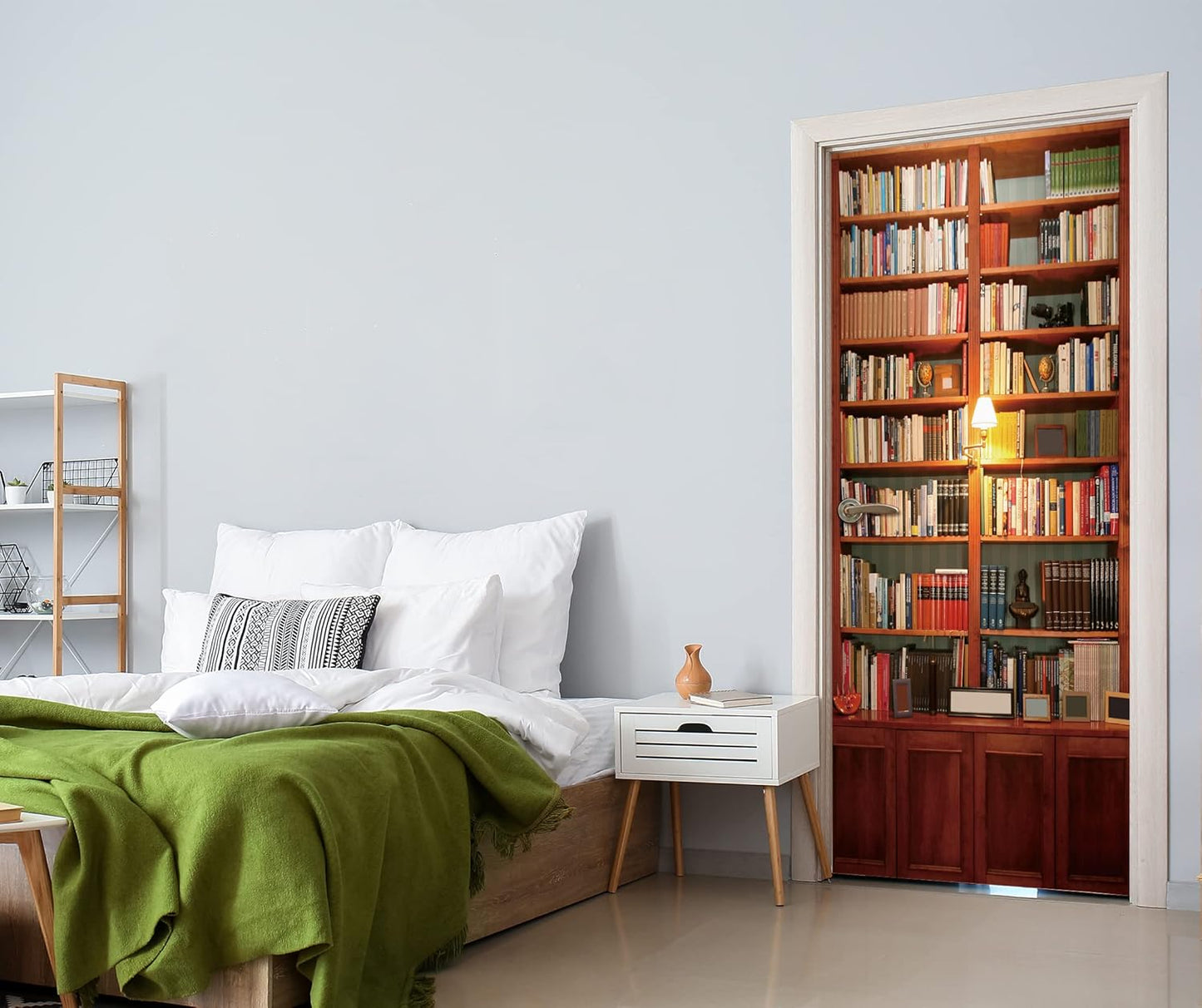 VancyTop 30.3x78.7 1PCS/Set Fashion Home Decoration Bookcase Removable Door Mural Decals Easy to Apply