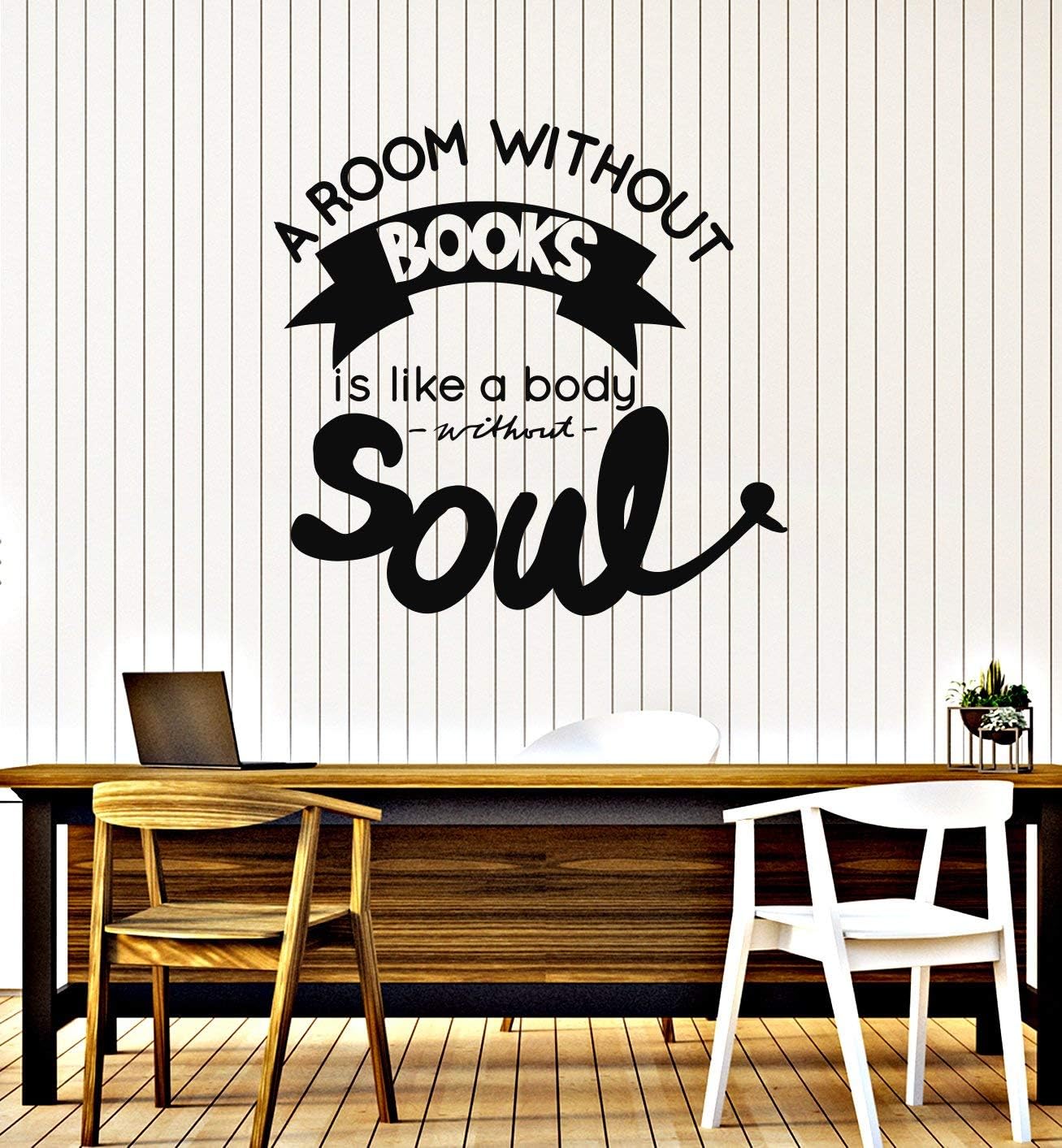 WallStickers4ever Vinyl Wall Decal Book Quote Saying Reading Corner Library Room Interior Stickers Mural Large Decor (ig5834) Black