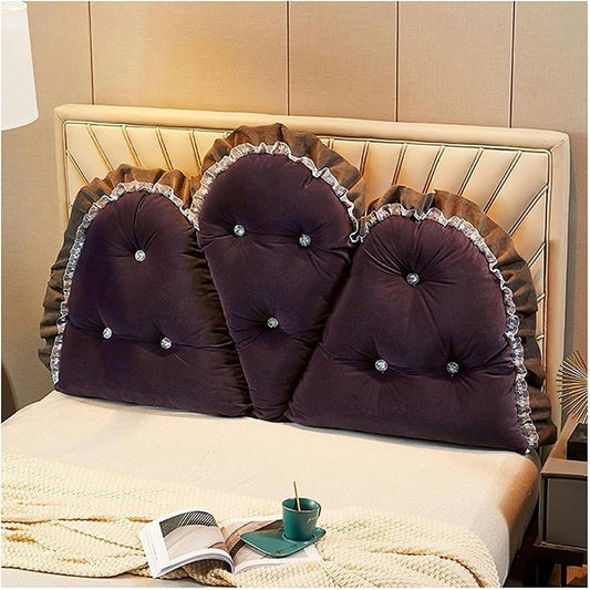Bed Back Cushion Pillow, Wedge Body Positioners Pillow Bedroom Double-Sided Pillow Modern Soft Pack Headboard Backrest Cushion Bed Rest Pillows(Beige,150x80x15cm)
