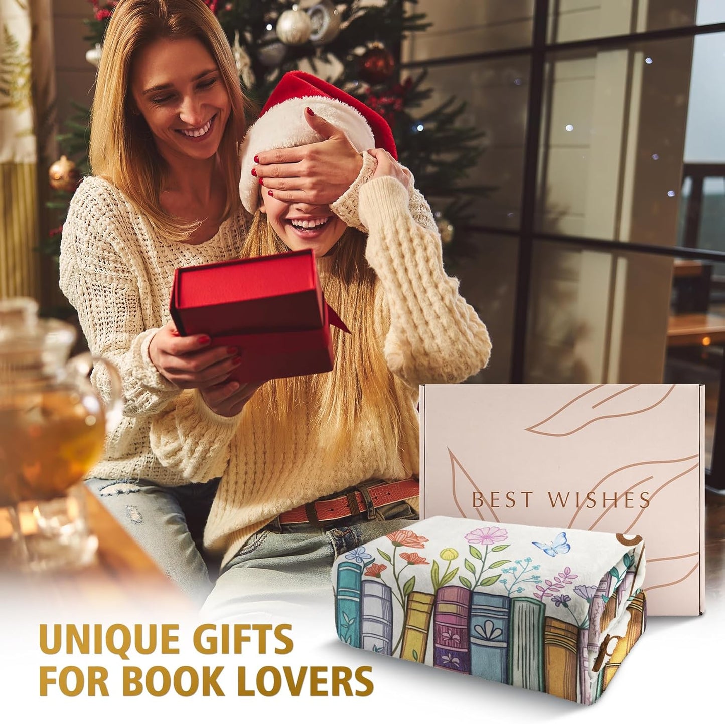Book Lovers Gifts, Reading Blanket Gifts for Book Lovers, Unique Bookish Presents for Reader Bookworm on Birthday Christmas Soft Flannel Throw Blanket 60"x50"