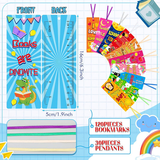 Chinco 120 Pieces Bookmarks for Book Lovers Love Read Bookmarks Supplies Double Sided for Book Lovers Gifts Women Reading
