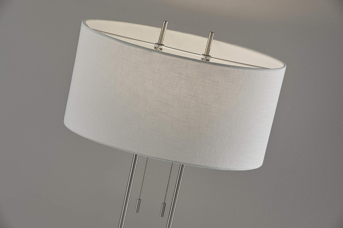 Adesso 4015-22 Duet 27" Table Lamp, Satin Steel, Smart Outlet Compatible