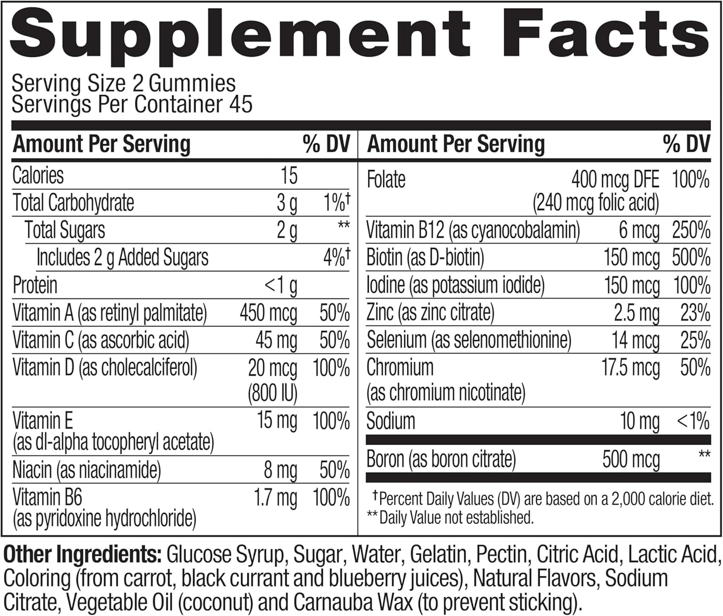 OLLY Women's Multivitamin Gummy, Vitamins A, D, C, E, Biotin, Folic Acid, Adult Chewable Vitamin, Berry Flavor, 45 Day Supply - 90 Count