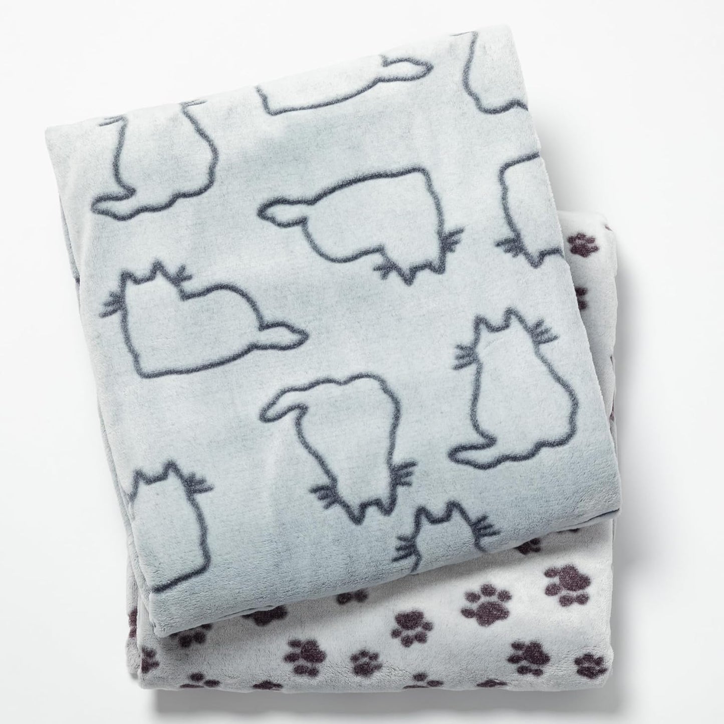 Pet Love Themed Jacquard Super Cozy and Soft Fleece Throw Blanket Cat or Paw Print Pattern Gift for Animal Person (Cat)