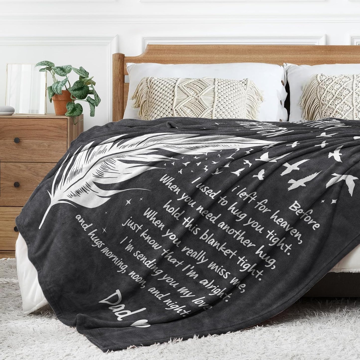 SteadStyle Memorial Gifts for Loss of Dad, Soft Flannel Memorial Blanket, Sympathy Gifts for Loss of Father, Bereavement Gift Idea, Grief Condolences Sorry for Your Loss for Dad - 50 x 60 inches