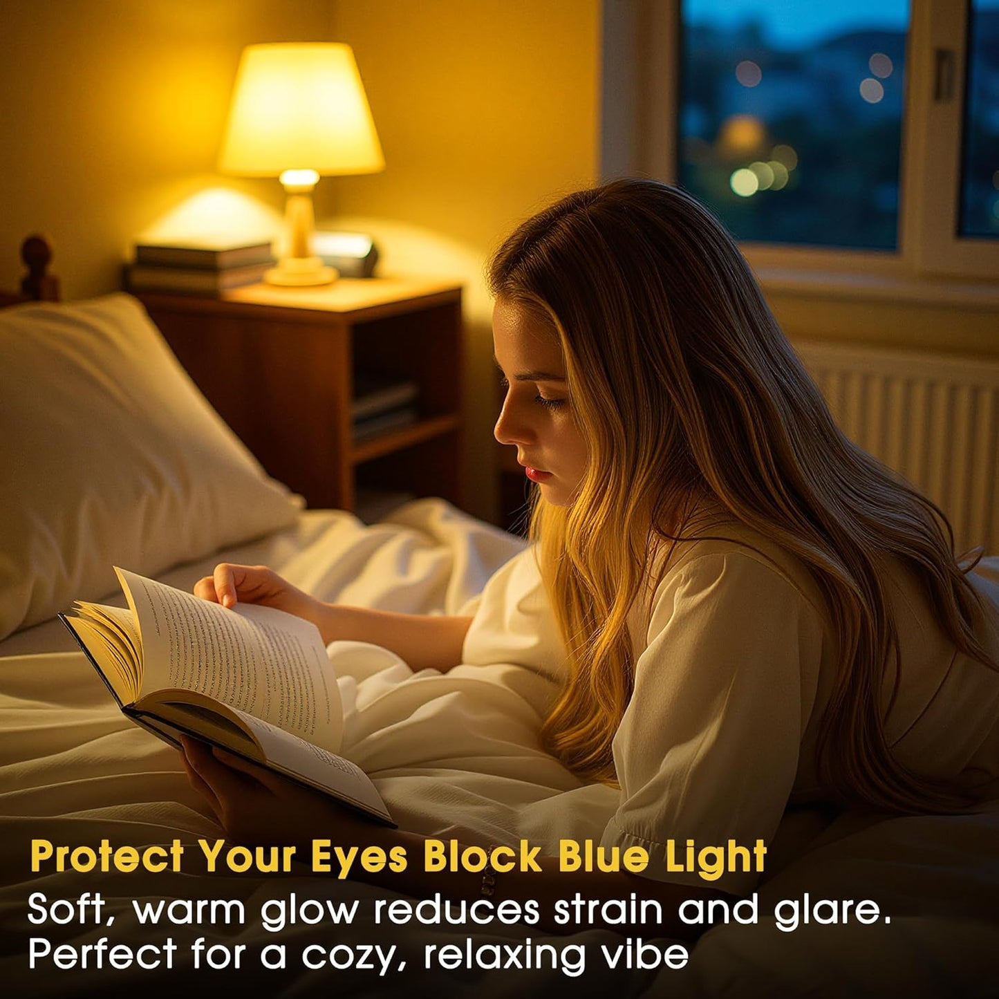 Briignite Amber Light Bulb - Dimmable Soft Warm Light Bulbs 9W A19 E26 Base Night Light Bulb, No Blue Lights, Ideal for Sleep, Bedroom, Nursery, Lamp, 2 Pack