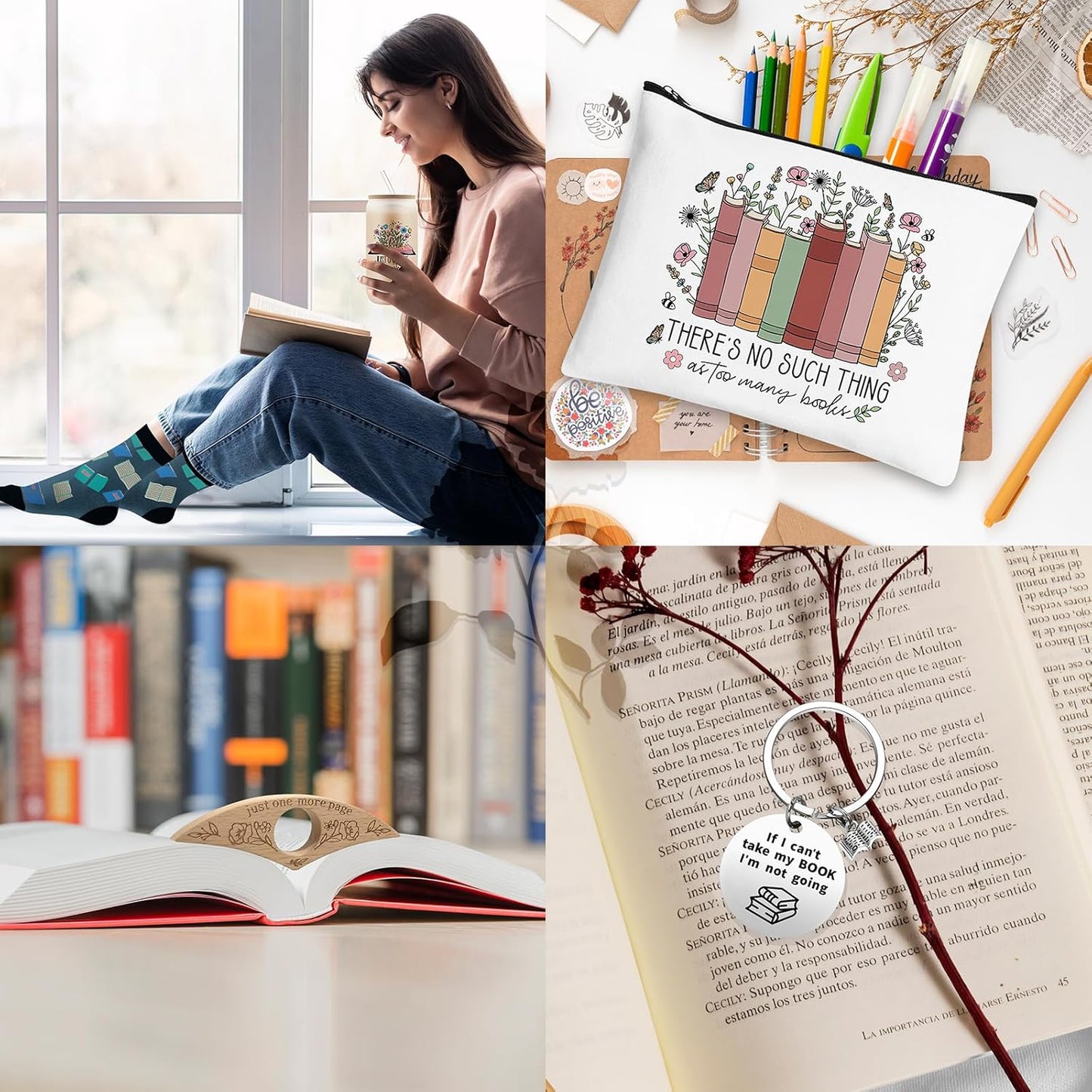 9 PCS Book Lovers Gifts for Women, Bookish Gifts for Readers, Librarians, Bookworms, Book Themed Gifts, Mothers Day, Birthday Gifts, Christmas Gifts for Book Reading Lovers, Girl Friend, Women