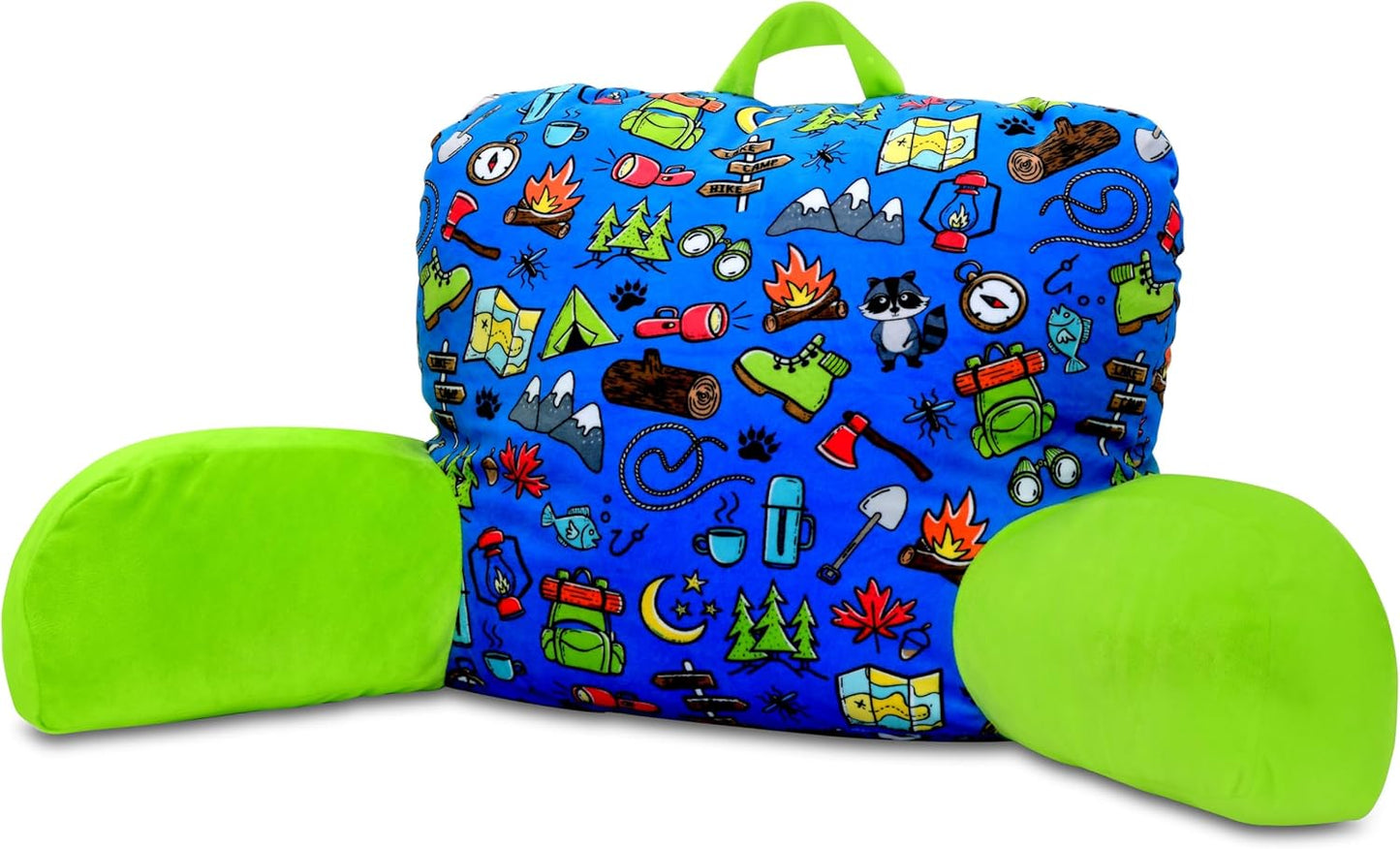 iscream Silky Soft Plush 37.5" x 15.5" Lounge and Reading Bed Support Pillow - Camp Out