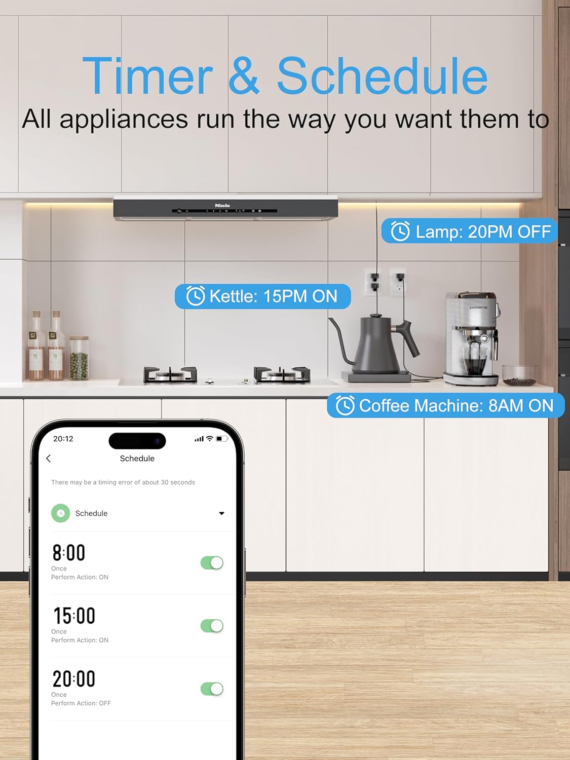 EIGHTREE Mini Smart Plug 5GHz Wi-Fi Compatible 15A, Smart Plugs That Work with Alexa & Google Home & SmartThings, Energy Monitor, Remote Control, Timer & Schedule, Wi-Fi Plugs