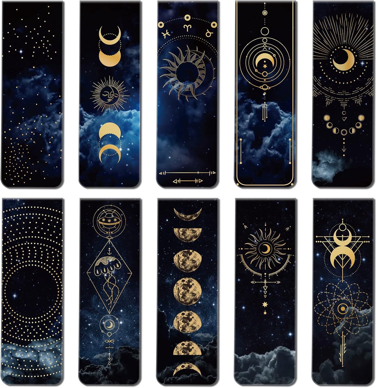 Sinmoe 30 Pieces Space Moon Magnetic Bookmarks Galaxy Starry Sky Magnetic Bookmark Page Clip for Kids Teens Students Teachers Book Lovers Reading School Library Office Accessories, 10 Styles