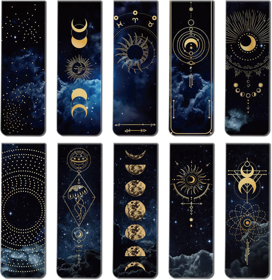 Sinmoe 30 Pieces Space Moon Magnetic Bookmarks Galaxy Starry Sky Magnetic Bookmark Page Clip for Kids Teens Students Teachers Book Lovers Reading School Library Office Accessories, 10 Styles