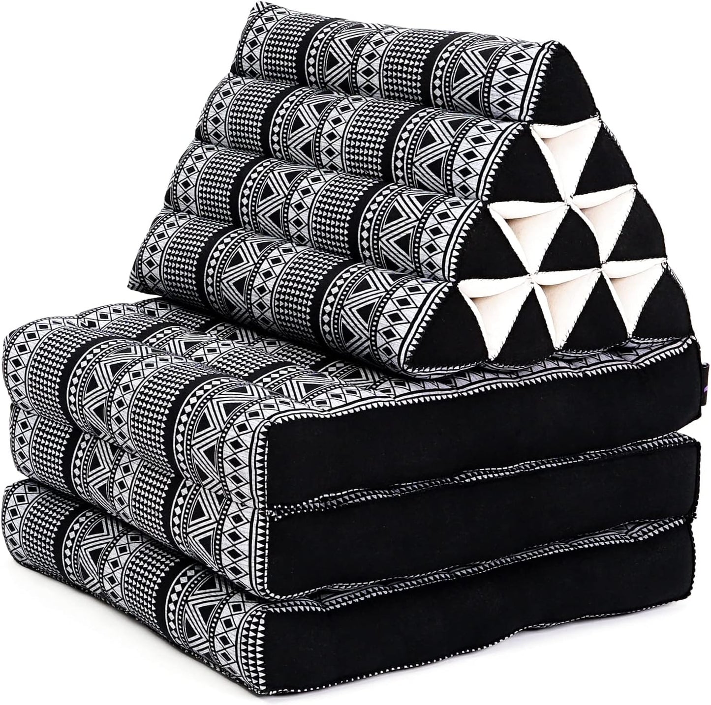 Leewadee Floor Mattress with Triangle Cushion, Floor Chair with Back Support, Recliner Reading and Sleeper Chair, Meditation Cushion, Comfy Living Room Furniture, Floor Cushion, Black