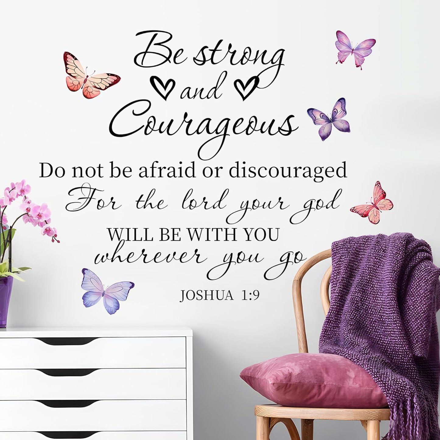 Inspirational Quote Wall Decals Bible Verse Wall Stickers Motivational Positive Phrase Wall Stickers Peel and Stick Wall Mural Decor for Bedroom Living Room Office Bathroom LM63096