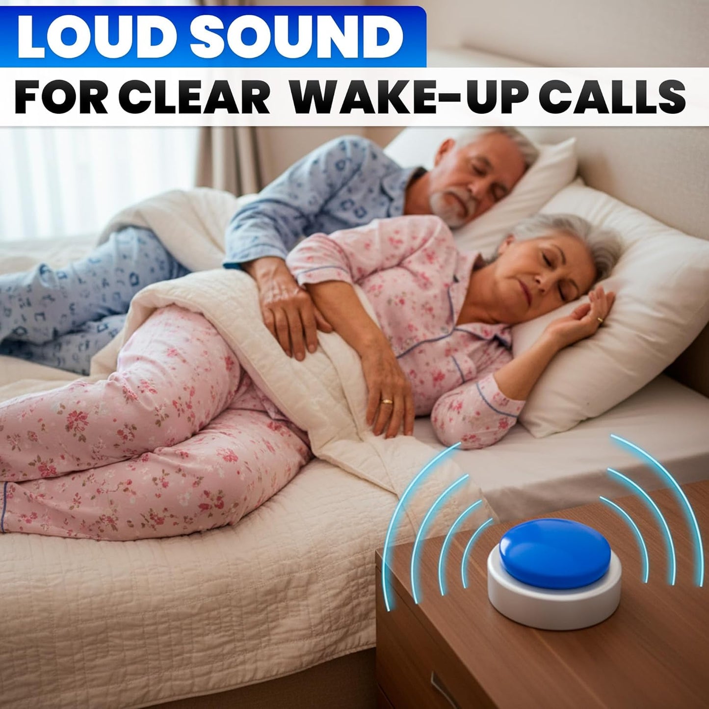 Talking Clock for Blind Elderly with English Voice & Alarm – Easy-to-Use Voice Announced Time & Date Talking Watches for the Blind | Big Button Interface, High/Low Volume, Gift for Elderly Loved Ones