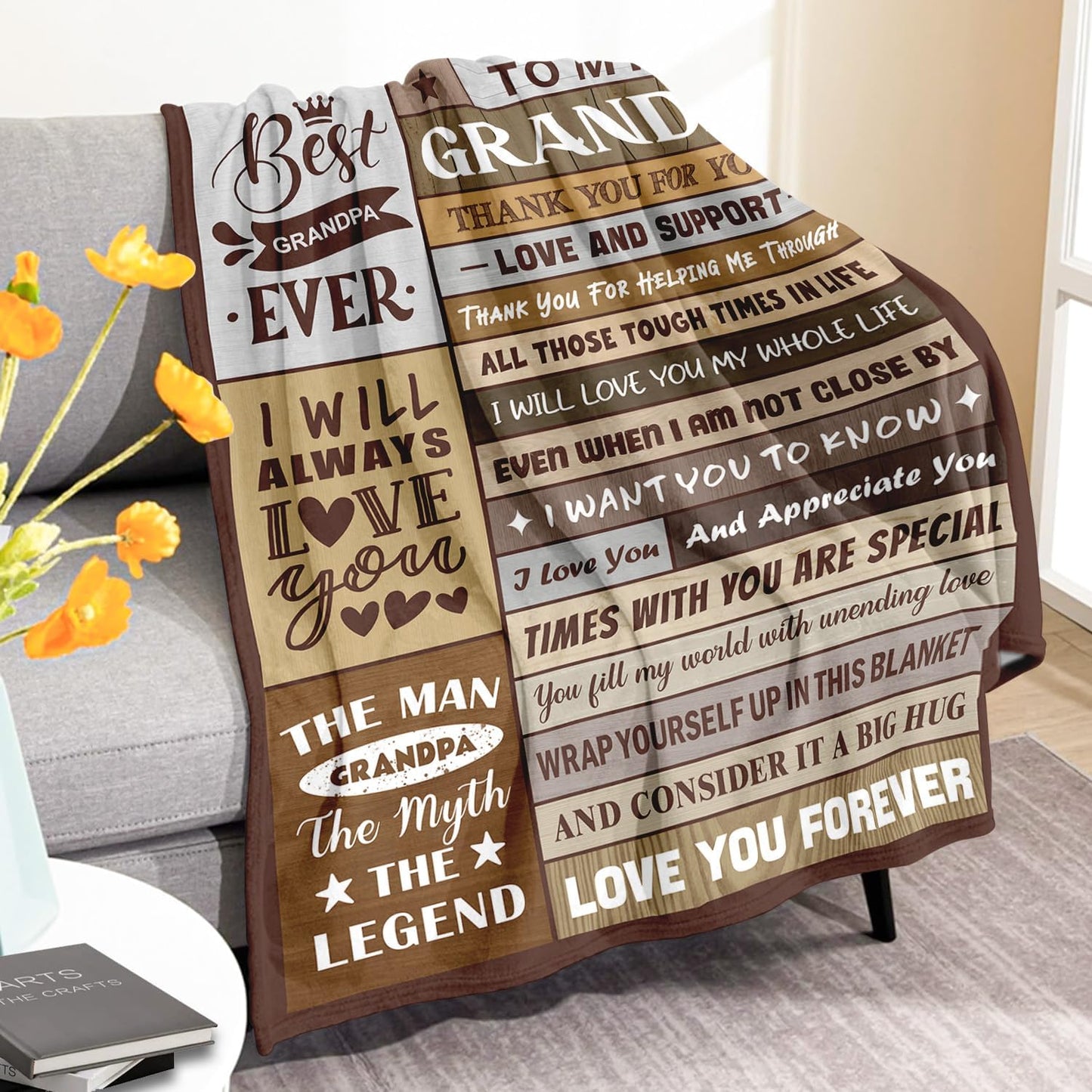 Grandpa Gifts - Birthday Gifts for Grandpa - Best Grandfather Gift from Grandkids Granddaughter Grandson - Great Grandfather Ideas - Throw Blanket 50" x 60"