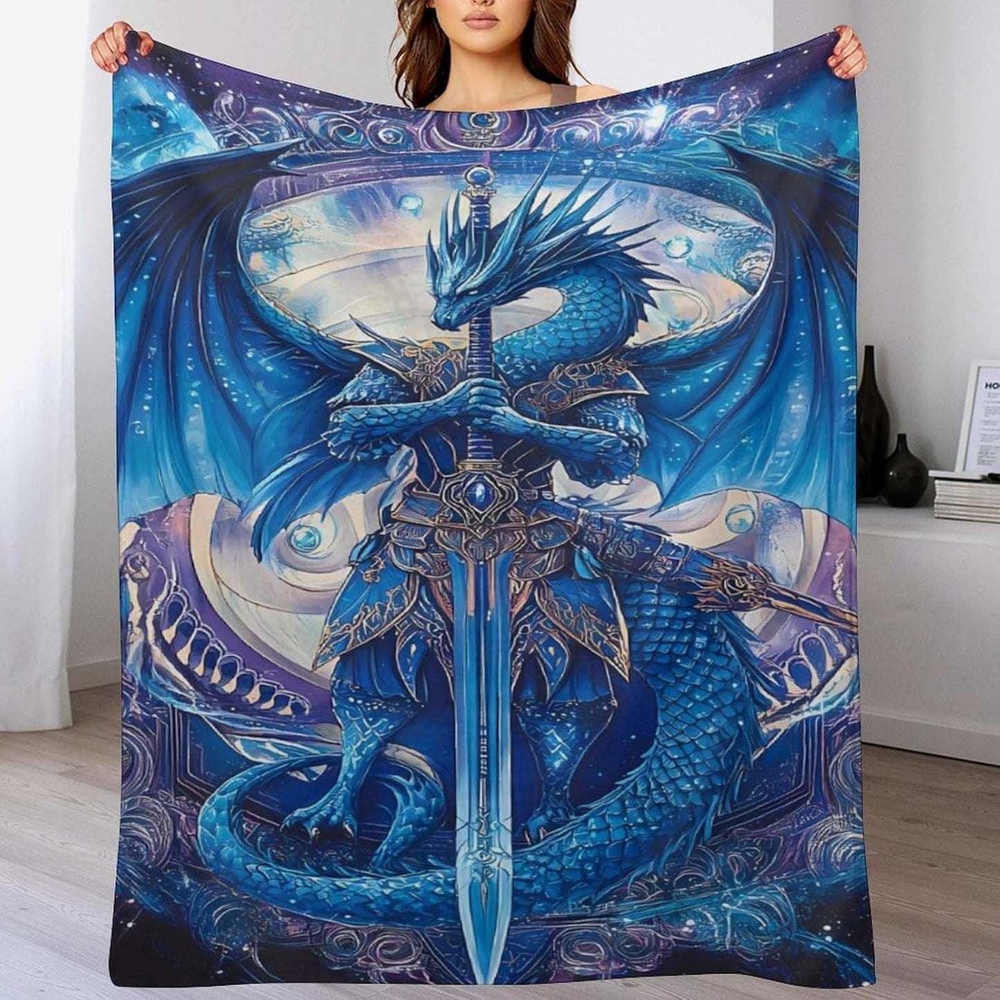 Dragon Dragonsword Throw Blanket for Couch Bed Plush Cozy Fuzzy Flannel Blanket for All Season 30"x50"