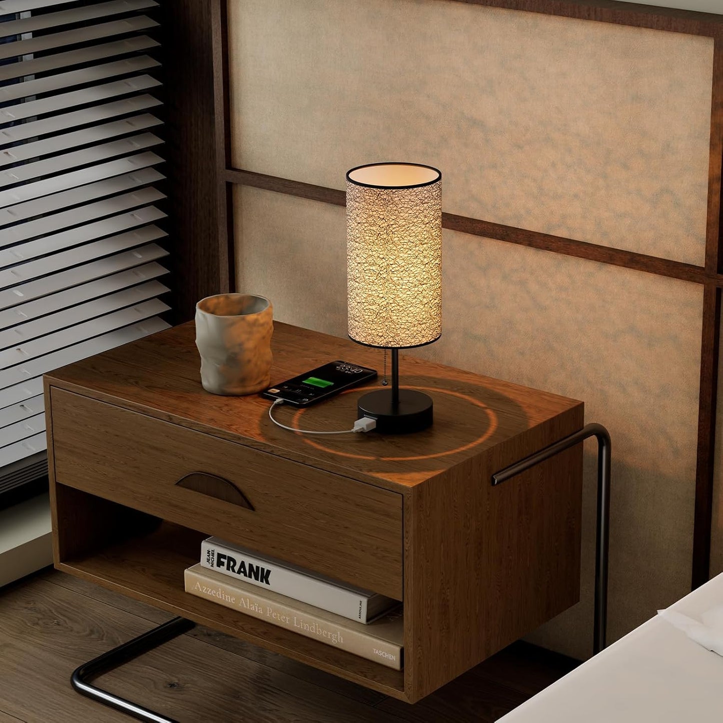 Table Lamp for Bedroom,Nightstand Lamp for Bedside with AC Outlets,Adjustable 3color LED Light Desk Lamp for Home Decor,Included Bulb and Lamp Shade (Black-OnlyAC, 2PCS)