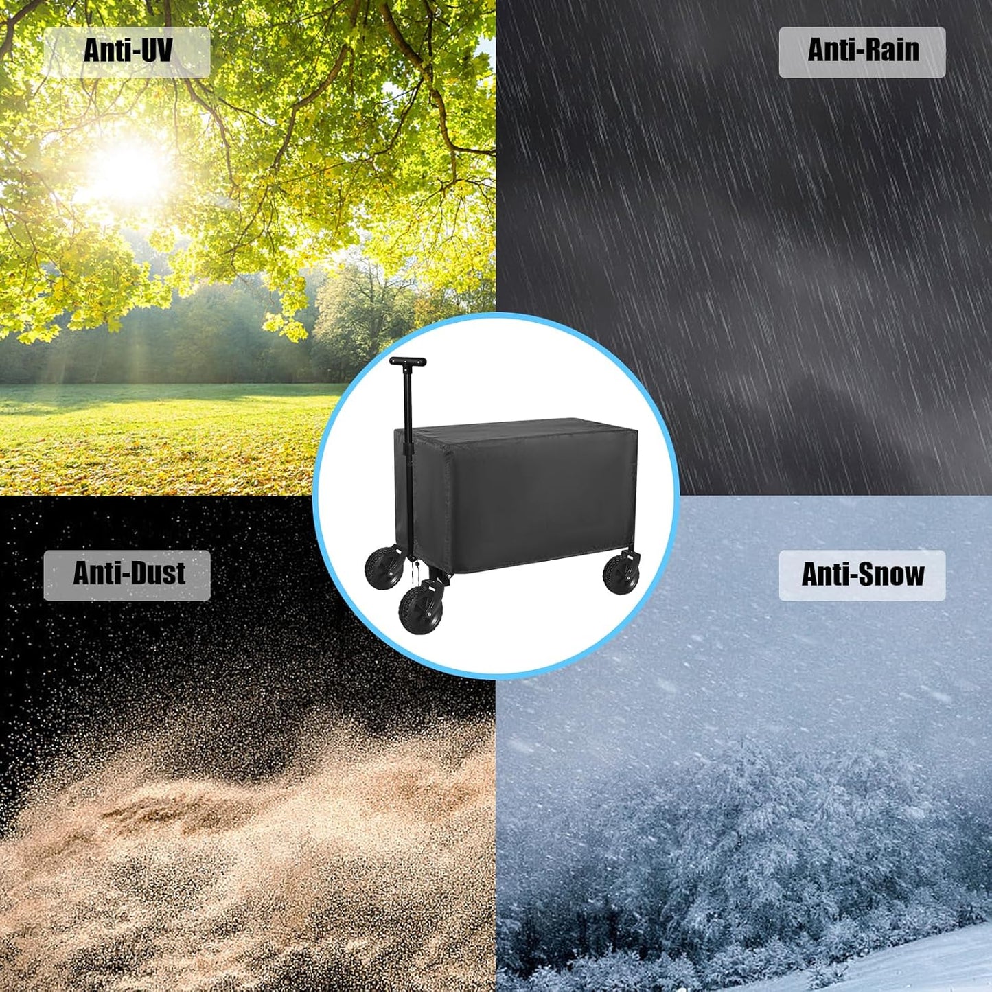 Wagon Rain Cover,Waterproof Push-Pull Wagon Rain Cover Canopy,Wagon Rain Wind Cover for Outdoor Garden Camping Picnic,Folding Wagon Stroller Trolley Cart Accessories,Transparent Lounge Wagon Cover