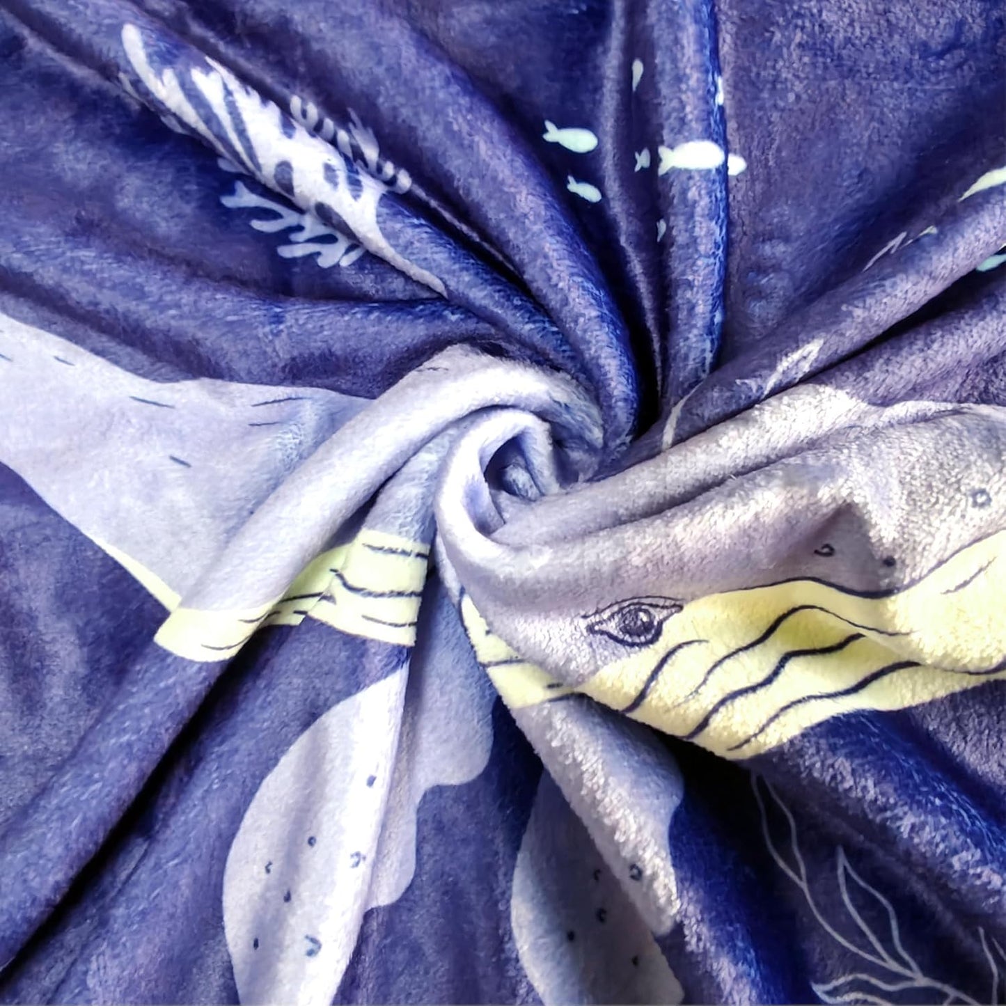 Whale Blanket, Super Soft Cozy Blue Whales Blanket, Twin Size Ocean Animals Fleece Blanket, Throw Blanket for Baby Kids Adults (Whale 4, 48"x60")