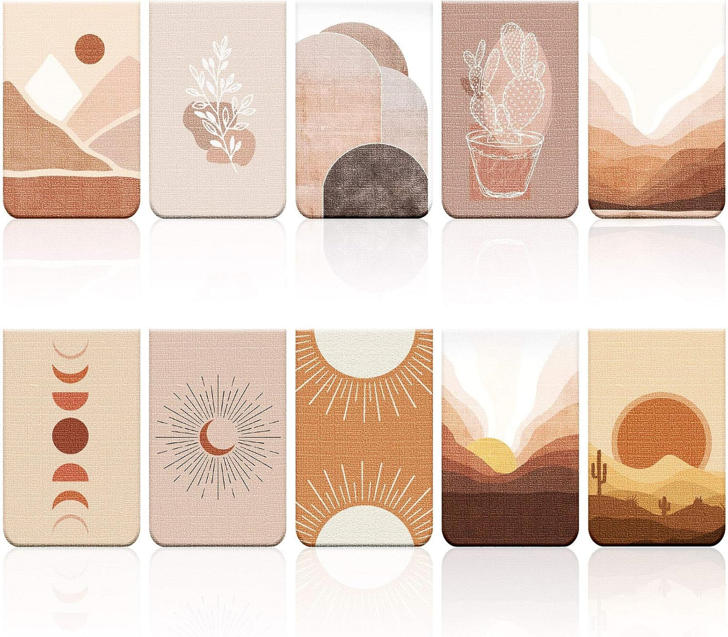 Zonon 10 Pieces Boho Sun Magnetic Bookmarks Magnetic Book Marks for Reading Book Markers Magnet Page Markers Assorted Inspirational Magnet Bookmark with Landscape (Sunset Style)