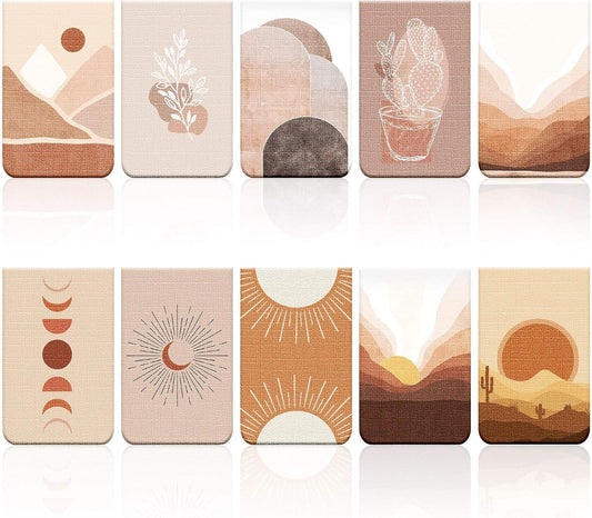 Zonon 10 Pieces Boho Sun Magnetic Bookmarks Magnetic Book Marks for Reading Book Markers Magnet Page Markers Assorted Inspirational Magnet Bookmark with Landscape (Sunset Style)
