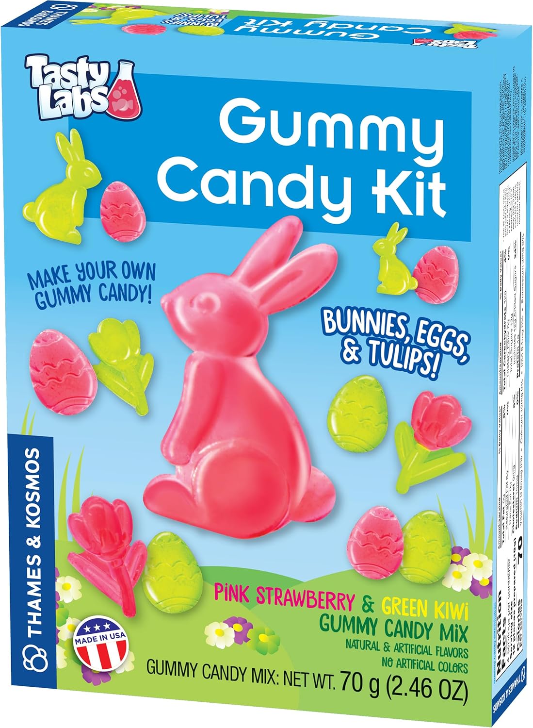 Thames & Kosmos Tasty Labs Gummy Candy STEM Kit - Bunnies, Eggs & Tulips | Make Springtime-Shaped Gummy Candies, Explore Chemistry in Cooking, Easter Goodie