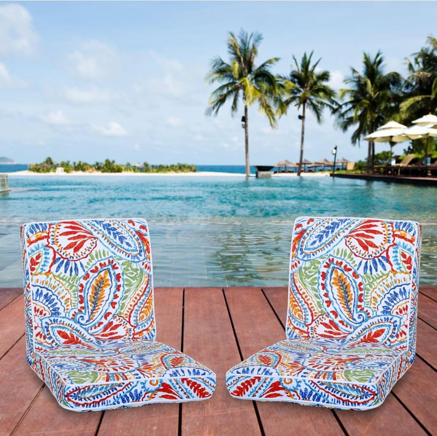JMGBird Floor Chair with Back Support - Adjustable 5-Position Gaming Chair, Waterproof Paisley Pattern, Indoor Outdoor Meditation Cushion