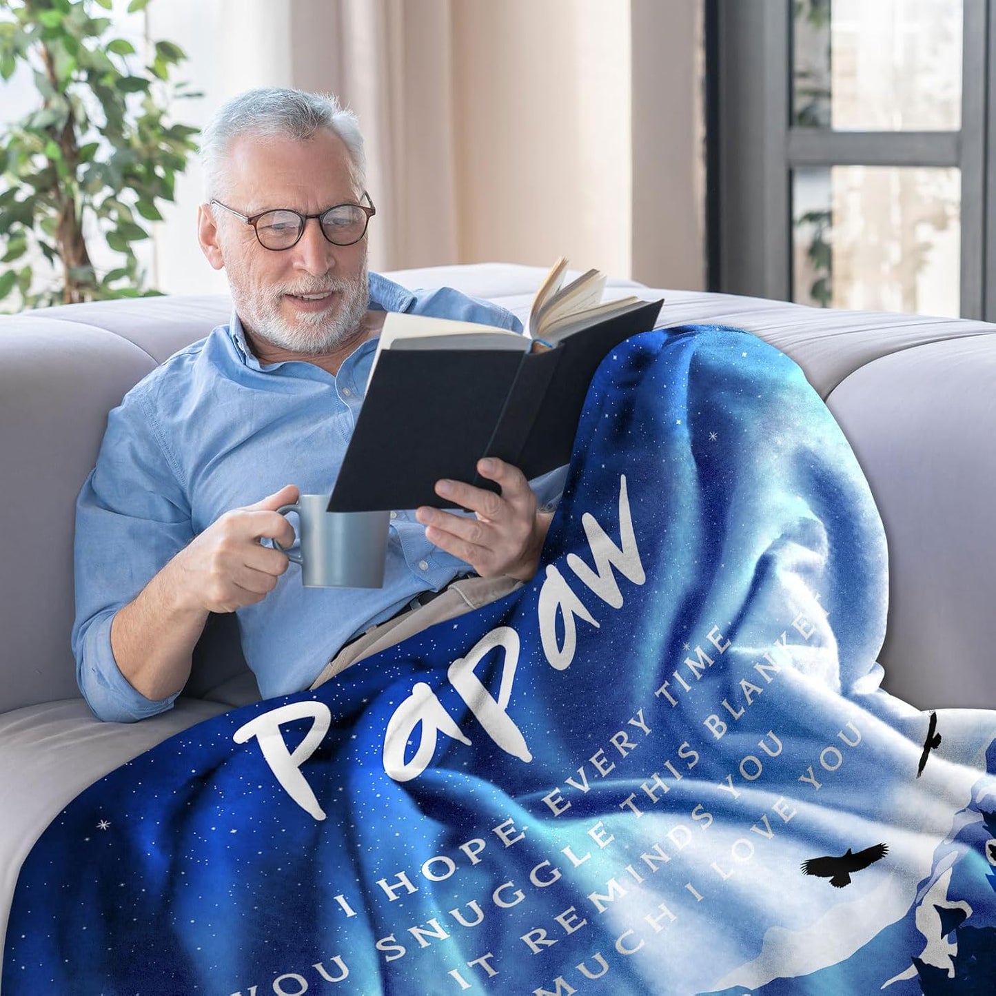 Papaw Gifts from Grandkids, Gifts for Papaw Throw Blanket 60 x 50 Inch, Papaw Gifts for Birthday, Gift for Grandpa from Grandchildren, Papaw Gifts for Christmas from Grandson Granddaughter
