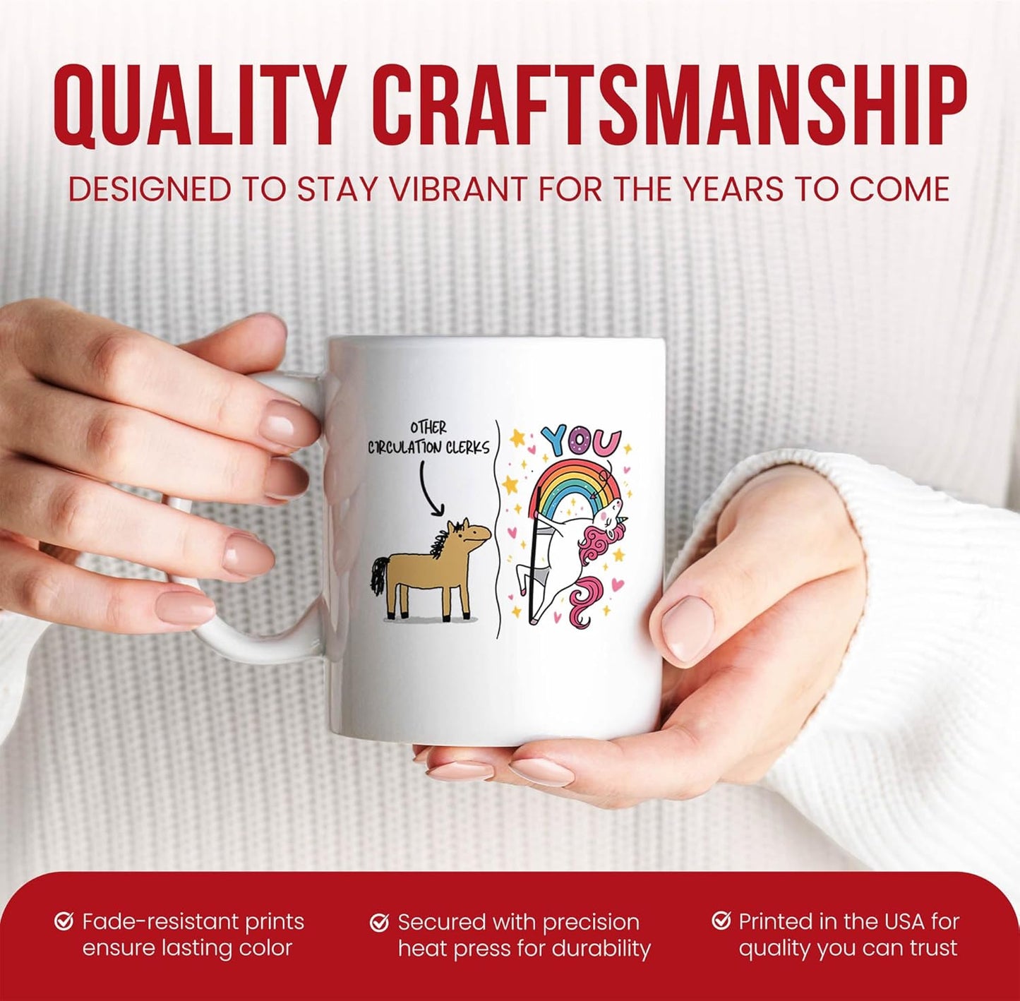 Other Circulation Clerks Unicorn Mug - Library Coffee Cup - Book Lover Funny Gift From - Reading Enthusiast Tea Mugs - Literary Cups - 11 Oz Ceramic Gifts For Workers, Birthday, Him, Her, Christmas
