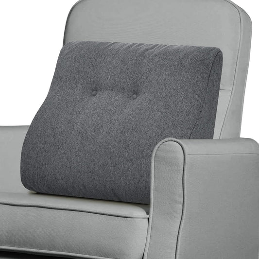 baibu Lumbar Support Pillow for Recliner, Large Memory Foam Dual-Layer Patent Design Back Support Cushion for Sofa & Gaming Chair, Ergonomic Lumbar Pillow with Machine Washable Cover, Dark Grey, 1P