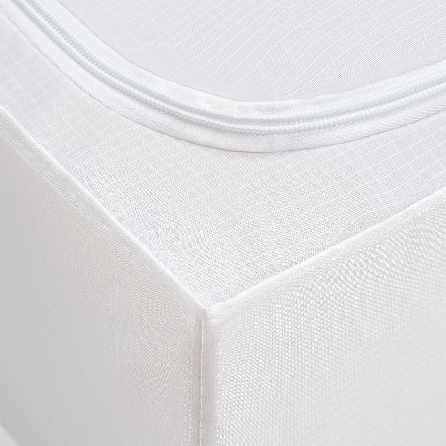 TYEERS Under Bed Storage Containers, Durable Fabric, Washable, Collapsible, Under Bed Storage Bins for Clothes, Blankets, Sheets, Shoes, 27.5x16.5x7 Inches, 1-Pack, White