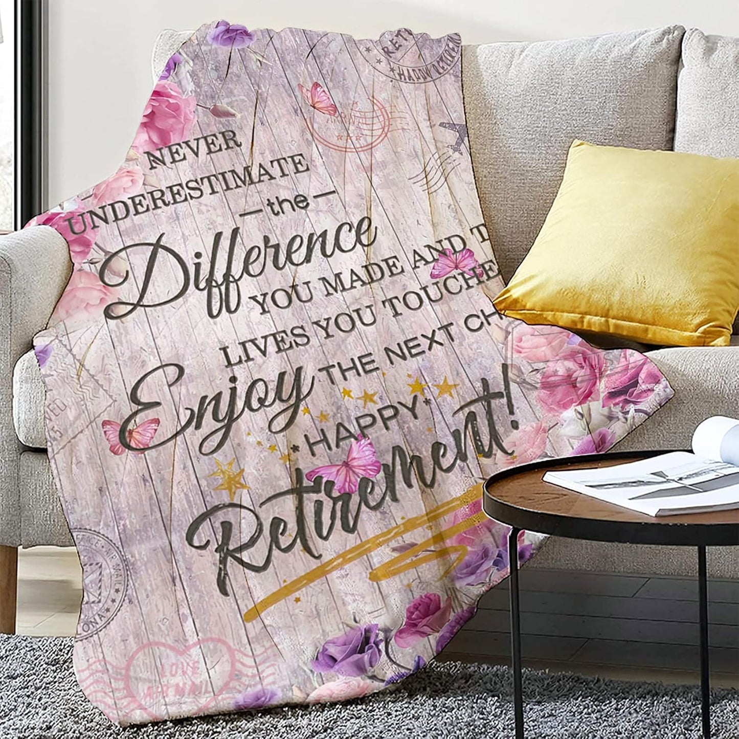 Retirement Gifts for Women 2025, Happy Retirement Blanket for Woman Nurses Teachers, Farewell Gifts for Coworkers Boss, Funny Retired Throw Blankets 60"×50"