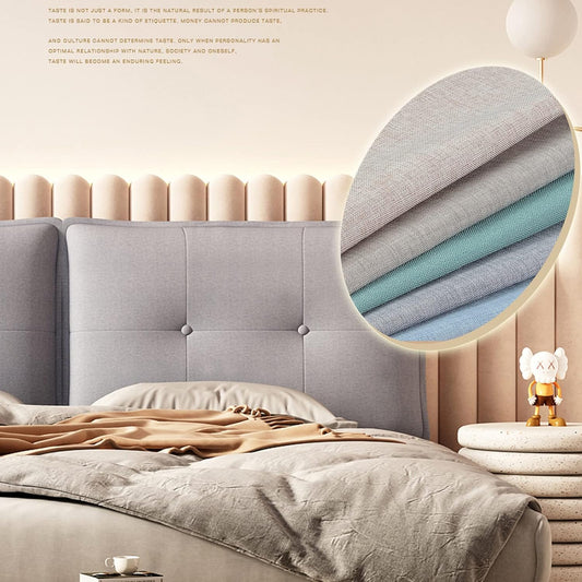 Headboard Upholstered,Positioning Support Reading Pillow with Cotton and Linen Removable Washable Cover,Bedside Bed Backrest Cushion Pillow (Color : Lemon Yellow, Size : L150H60cm)