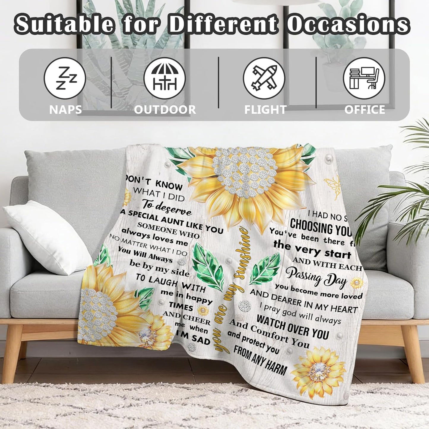 Aunt Gifts, Aunt Birthday Gifts, Aunties Blanket, Gift for Aunts from Niece Nephew, Auntie Gift Ideas, Birthday Thanksgiving Day Aunts Present, to My Auntie Throw Blanket 50" x 60"