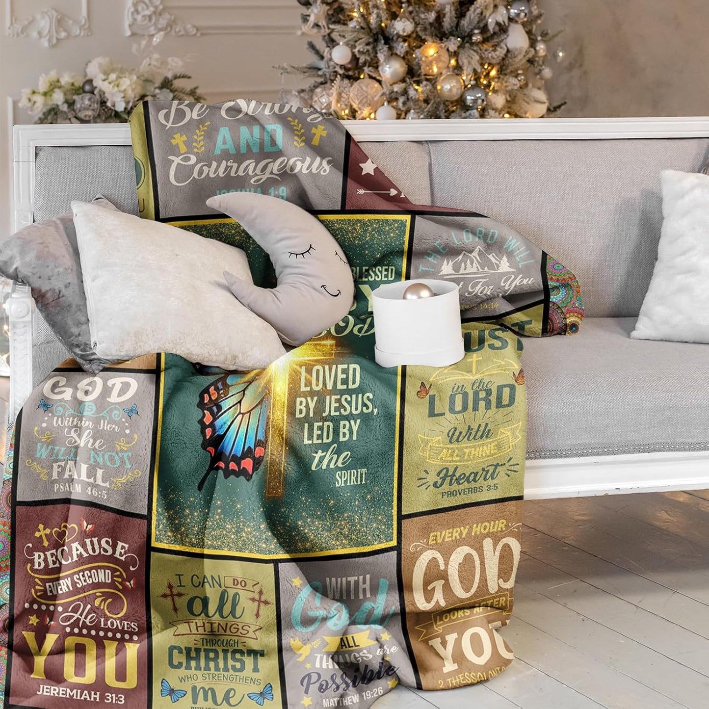 Christian Gifts for Women Throw Blanket 60"x50", Christian Birthday Gifts, Religious/Spiritual Gift for Women Bible