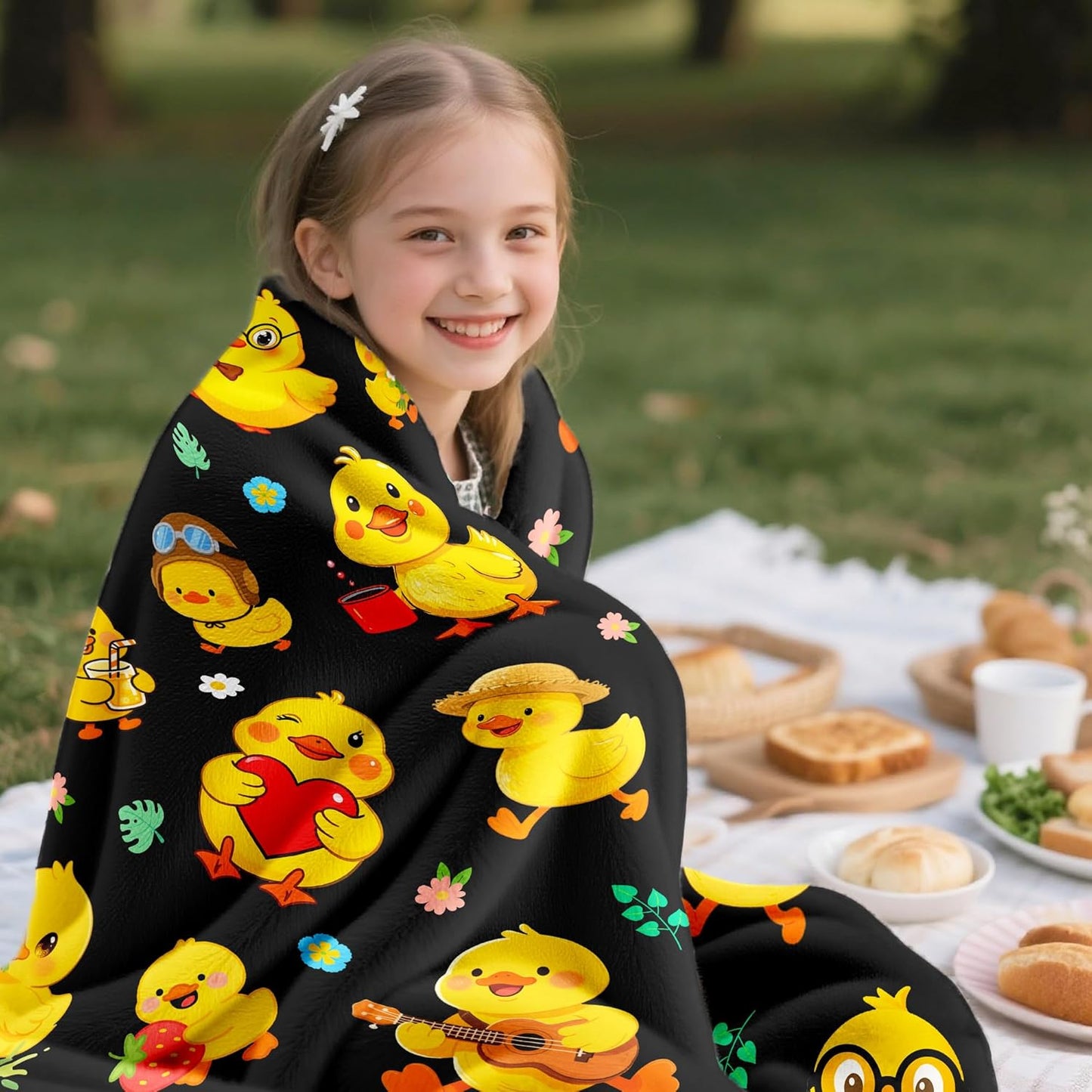 Duck Blanket Gifts Ultra Soft Flannel Ducks Throw Blanket Cartoon Duck Blanket Merch Gifts for Kids Adults 50"x40"