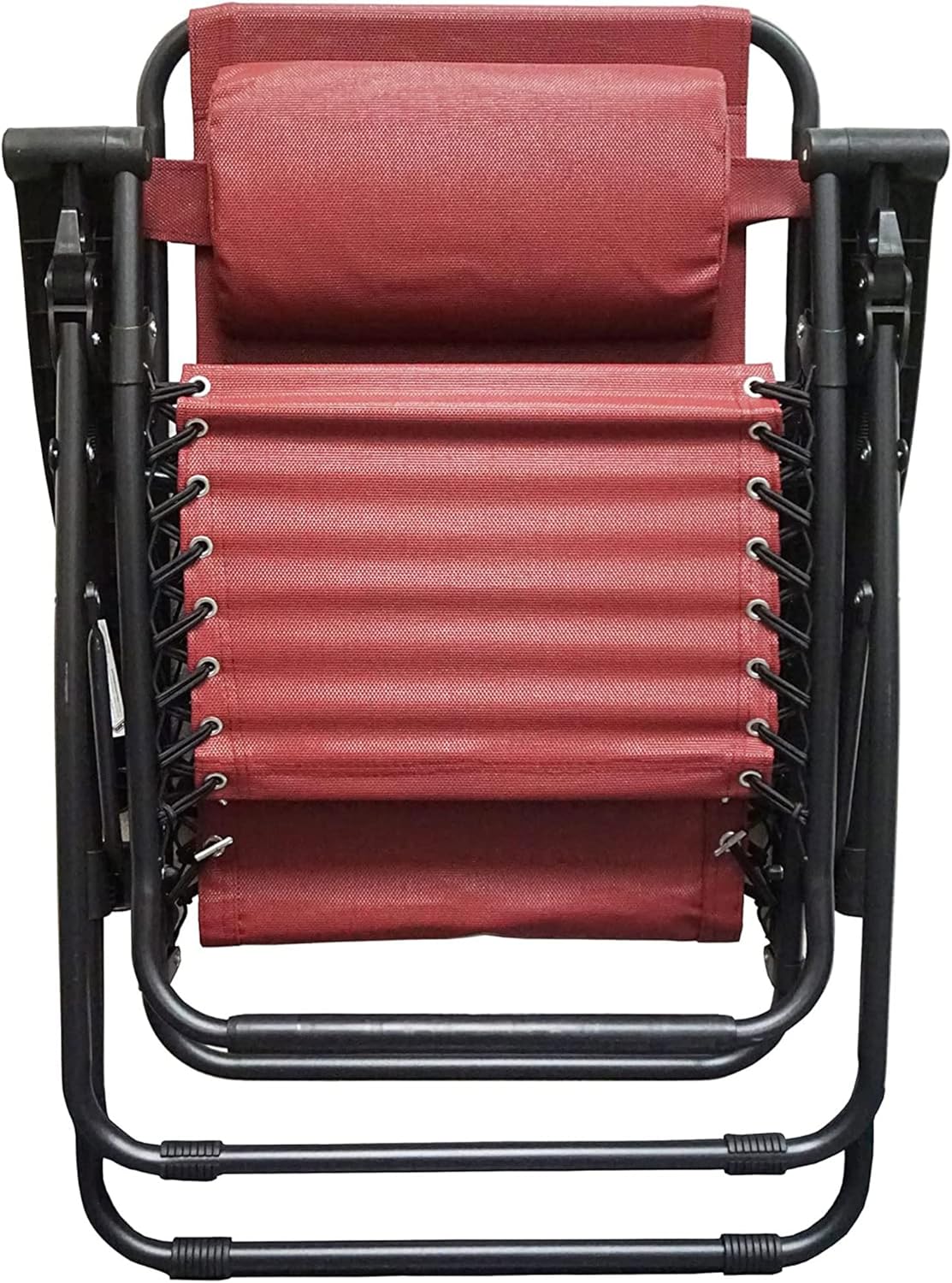 Caravan Sports Zero Gravity Outdoor Portable Folding Camping Lawn Deck Patio Pool Recliner Lounge Chair for Adults, Adjustable Headrest, Burgundy