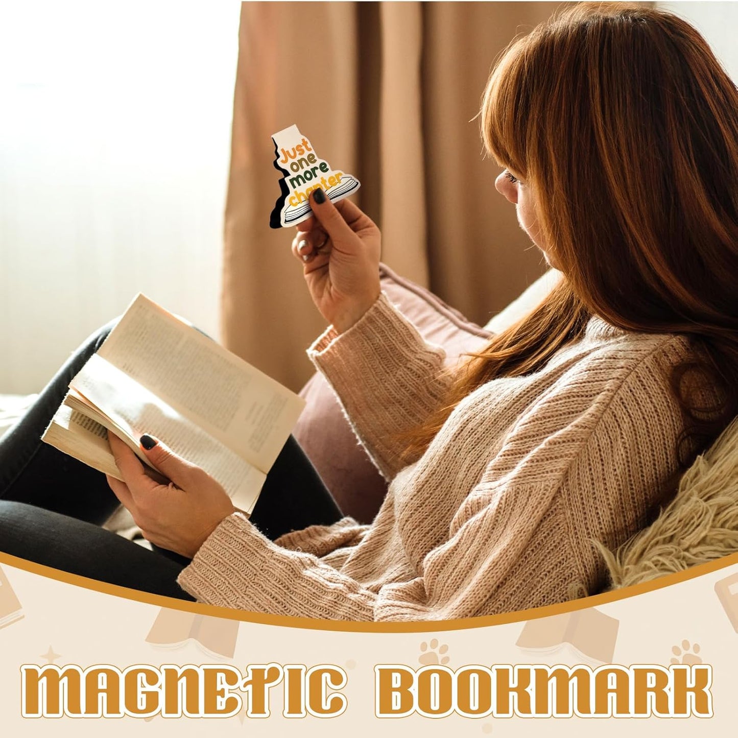 Ctosree 100 Pcs Funny Reading Magnetic Bookmarks for Women Booklovers Cute Cat Bookworm Bookshelf Magnetic Book Marks Page Clip Gift for Women Book Club Students Teacher Office Adults Gifts