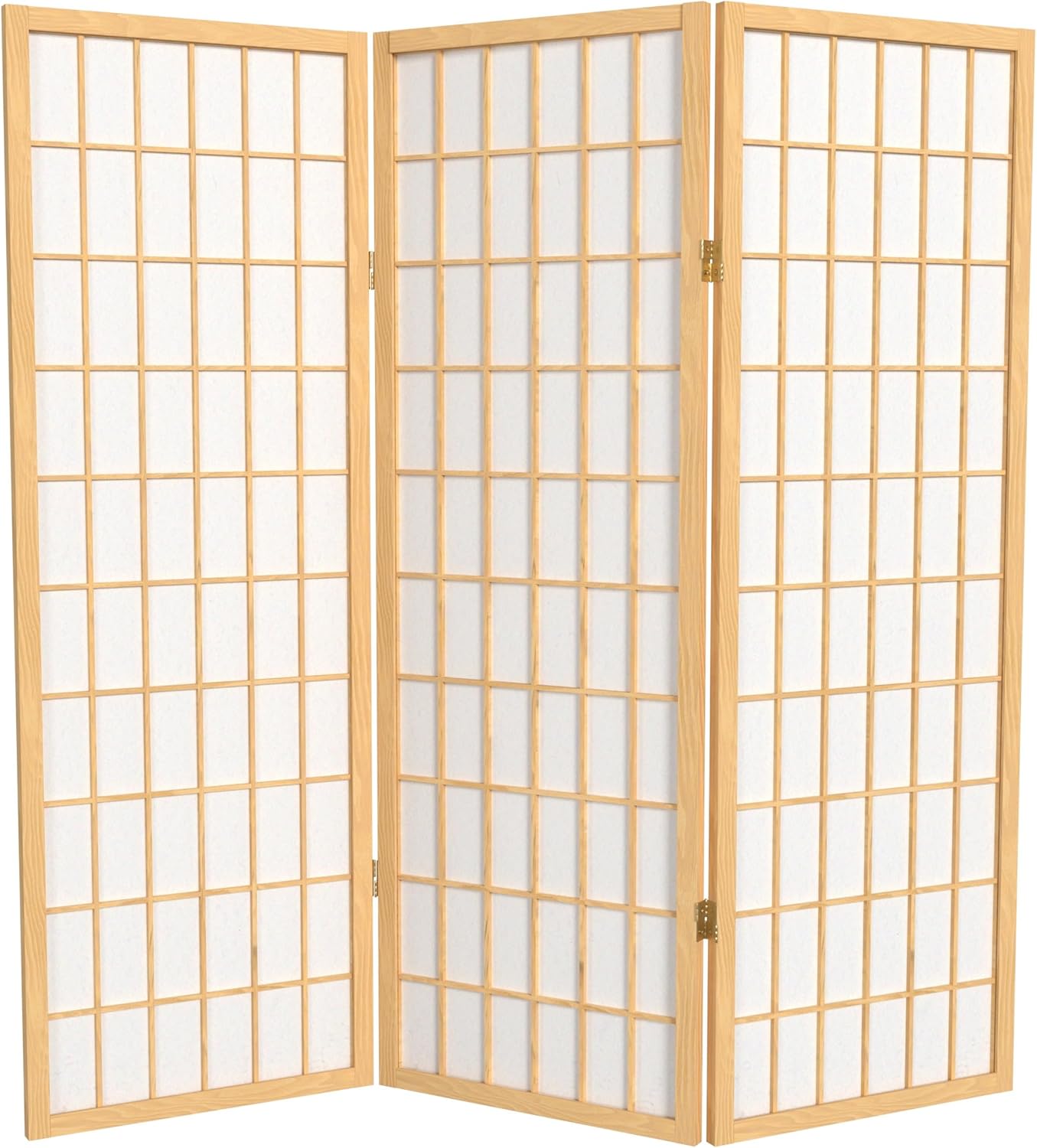 4 ft. Short Window Pane Shoji Screen - Natural - 3 Panels