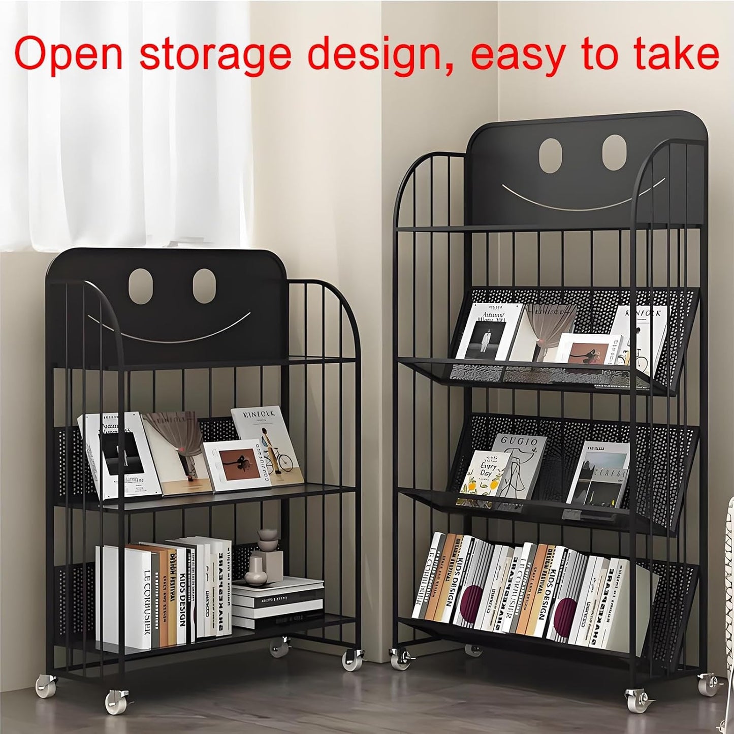Rotating bookshelf,modern bookshelf,spinning bookshelf,metal bookshelf,rotating book shelf,unique bookshelf,Suitable for living room, bedroom, study, living room corner, office, balcony(White,69x26x97